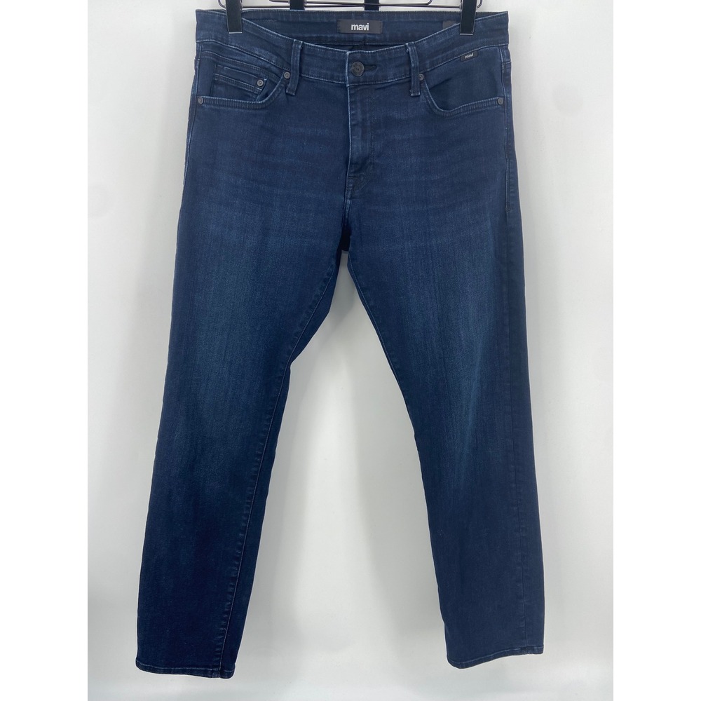 Mavi Jeans Men 34x32 Blue Jake Slim Casual Dark Classic Stretch Denim